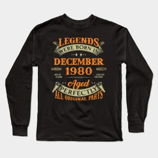 43rd Birthday Gift Legends Born In December 1980 43 Years Old Long Sleeve T-Shirt